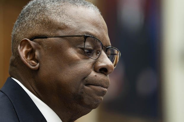 Defense Secretary Lloyd Austin testifies during a hearing with the House Armed Services Committee on Capitol Hill.