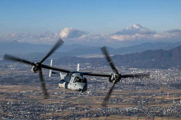 A U.S. Marine Corps MV-22B Osprey